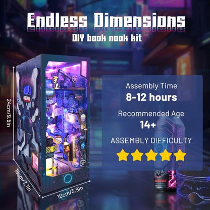 DIY Book Nook Cyberpunk Dollhouse Kit 3D Wooden Puzzle for Adults - color: Sq-18