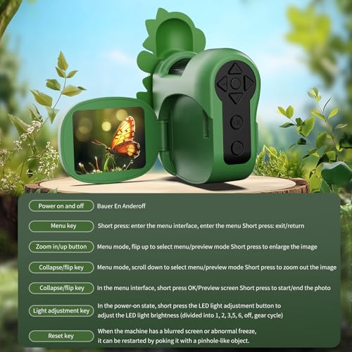 1600X Handheld Microscope for Kids 2" IPS Screen Kit Mini Pocket Digital Microscopes STEM Science with Slides Photo Video Rechargeable Portable Scope Gift for Ages 6-12 (Green) - color: Green