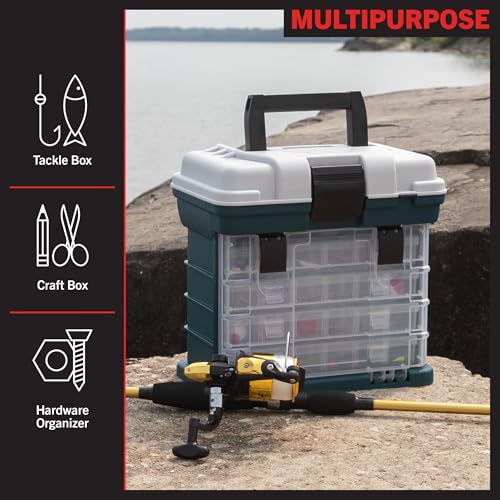 Stalwart Portable Tool Box Small Parts Organizer, Gray - size: 10 inches (L) x 7 inches (W) x 10.5 inches (H)