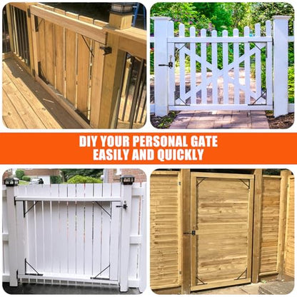 Mofeez Gate Corner Brace Bracket No Sag Kit for Shed Doors Driveway Gates Corral Gates Wood Windows (with Gate Latch 2 Sets) - style: Anti Sag Gate Kit and Gate Latch - 2Set
