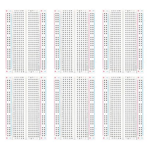 ELEGOO 400 Point Solderless Breadboard Kit, Small Prototyping Boards 6PCS - size: 6 PCS 400 Point