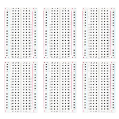 ELEGOO 400 Point Solderless Breadboard Kit, Small Prototyping Boards 6PCS - size: 6 PCS 400 Point
