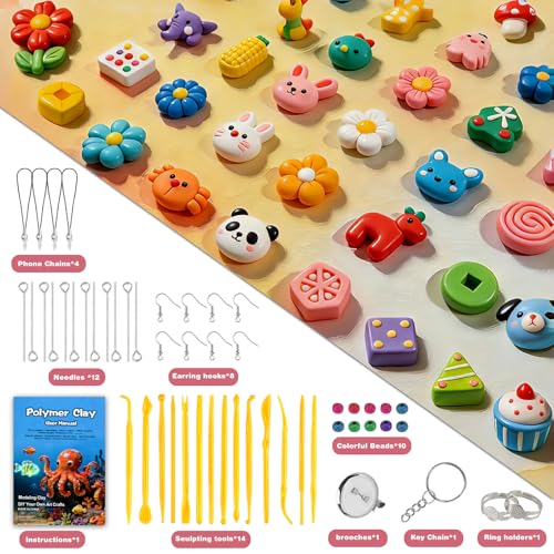 Ixiaoyoo 51 Colors Polymer Clay, Oven Bake DIY Modeling Clay for Kids - color: 51 Colors