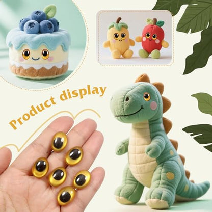 TOAOB 28pcs Gold Oval Safety Eyes with Washers 13 x 18mm Stuffed Animals Craft Plastic Doll Eyes for DIY Amigurumis Crochet Puppet Making - color: Gold