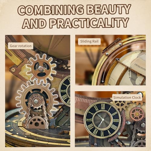 3D Puzzles for Adults LED Night Light DIY Mechanical Model Kit - color: Star Trail Globe