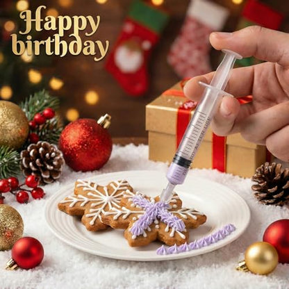 5PCS Mini Piping Tips with 5 Cylinder Tiny Cake Modeling Piping Tool
