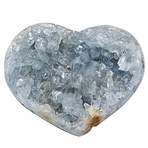 rockcloud Natural Raw Blue Celestite Mineral Healing Crystal Cluster Geode Irregular Home Decoration Gemstone Specimen Large, 2.(Approx 160-220 Gram) - size: Approx 160-220 Gram