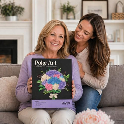 Unwynd Poke Art Hydrangea Flower Bouquet Kit for Adults, Women and Teens - style: Hydrangea