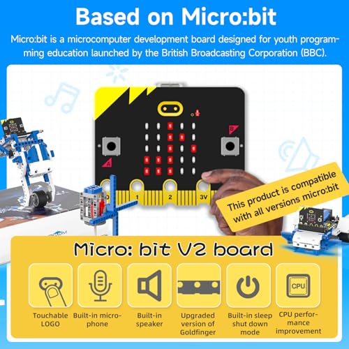 Yahboom Micro:bit Building Robot Kit 16 in 1 STEM Projects Standard with Sensor Module DIY (Standard Kit with microbit V2) - color: Standard Kit With V2