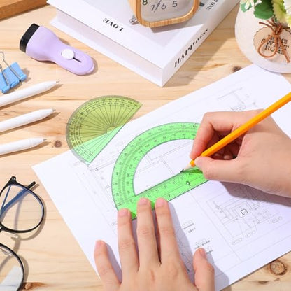EBOOT 2 Pcs Plastic Protractors - color: Green