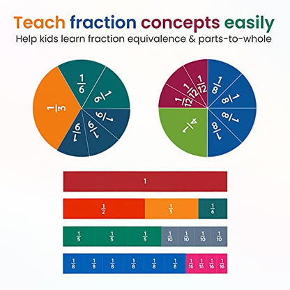Oyster&Pop Magnetic Fraction Tiles & Circles - Large Manipulatives Set
