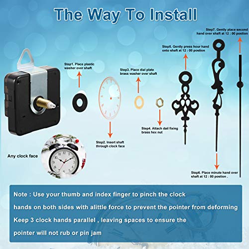 Outus 6 Pack High Torque Silent Quartz Clock Movement Kit, 20 mm/ 0.8 Inch - size: 20 mm/ 0.8 Inches