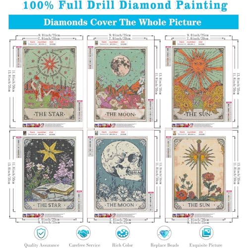 WUDWL 6 Pack Diamond Art Kits for Adults Diamond Painting Kits for Aduls - color: DP01394