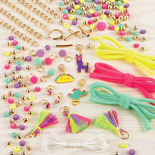 Make It Real: Neo-Brite Chains & Charms Kit - Create 10 Unique Cord & Tassel Charm Bracelets, 195 Pieces, Includes Play Tray,DIY Playful Charm & Jewelry Kit, Tweens & Girls, Arts & Crafts, Ages 8+ - style: Chains & Charms