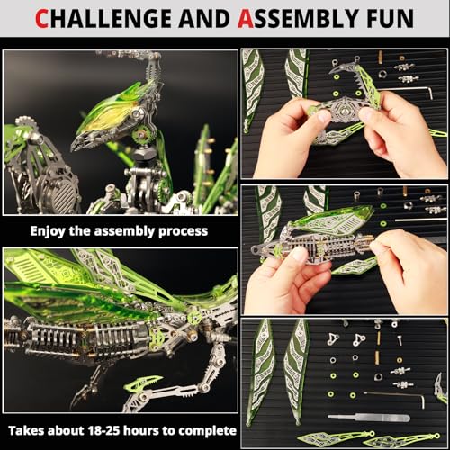 3D Metal Puzzles for Adults, Metal Model Kits Difficult Metal Building Kit - color: Green
