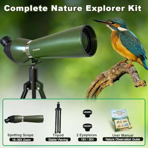 Kids Spotting Scope for Bird Watching, 18X & 36X Beginner Scope for Nature Exploration, STEM Outdoor Gift for Boys & Girls Ages 6-12, Tabletop Tripod, Educational Birthday