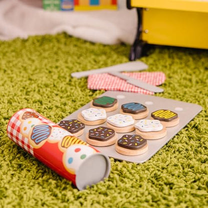 Melissa & Doug Slice & Bake Cookie Set with Wooden Play Food, Colorful Toppings & Play Kitchen Accessories, Preschool Learning Toys for Girls & Boys 3+