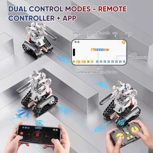 5 in 1 STEM RC Robot Building Kit for Boys, APP & Remote Control Erector Set RC Toys for Kids Blocks 419 Pcs, DIY Build Science Educational Gift for Age 6 7 8 9 10 11 12+ Boys & Girls