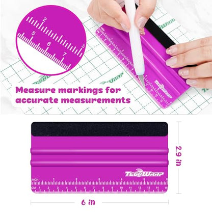 TECKWRAP Professional Felt Squeegee for Vinyl, Pitaya, 2 PCS, 6"x2.9" - color: 2pcs Pitaya