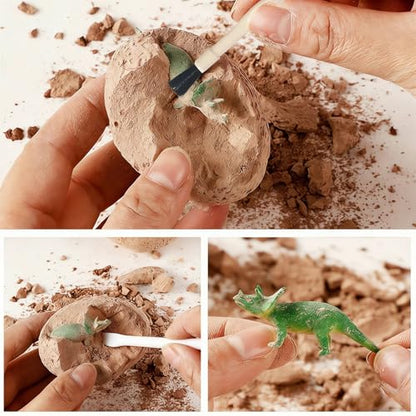 Dino Eggs Dig Kit, 12 Pack Dinosaur Eggs Excavation Science Experiments Kits for Kids 4-12, Dinosaur Toys for 3 4 5 6 7 8 9 10 Year Old Boys Girls - size: Normal