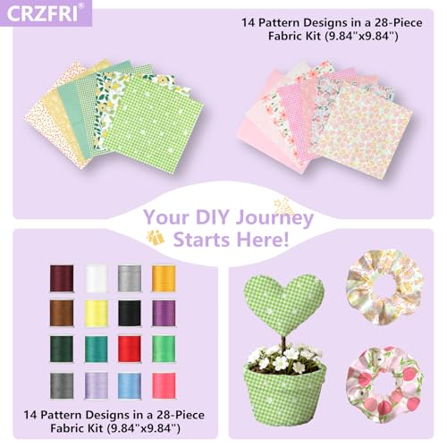 All-in-One Mini Sewing Machine for Beginners with Sewing Kit - size: Includes Pink&Green Fabric