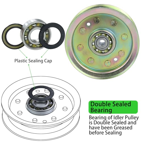 2 Pack 175820 Idler Pulley for Husqvarna 48" Z4824 Z4822 Decks - color: A17 2x532175820
