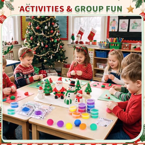 Viorawhite 48 Pcs Wonderful Christmas Air Dry Clay Kits for Kids - style: Wonderful Christmas