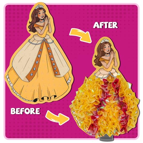 8 Packs Poke in Crafts Art Kits for Girl, Magical Prienceses Mess Free Kids' Paper Craft Kits, Birthday Gift for Girls 4 5 6 7 8 9 Years Old, DIY Presents, Mess Free Art Activity - color: Princesses