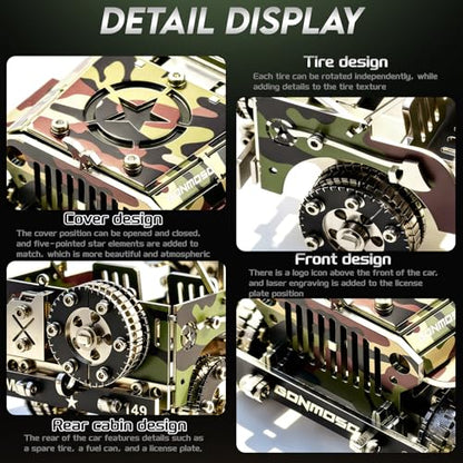 3D Metal Model Kits Mechanical Iron Blood Car Camouflage Home Decor - color: A1-blood
