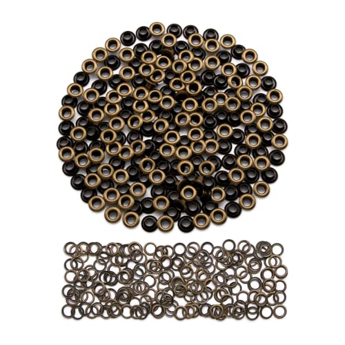 SEMINI 400 Sets 4mm Bronze Grommet Eyelet Kit for Fabric Leather Crafts - color: Bronze,4mm,400Set