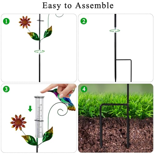 3 Pcs Rain Gauge Outdoor, 6 Inch Tube Rain Gauges - color: 3 Pcs-Hummingbird