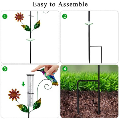 3 Pcs Rain Gauge Outdoor, 6 Inch Tube Rain Gauges - color: 3 Pcs-Hummingbird
