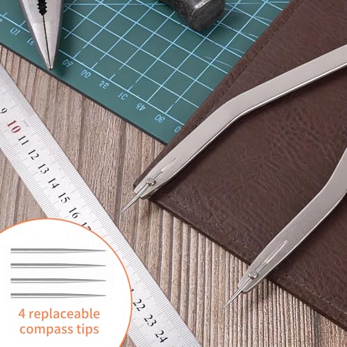 Radius Divider Tool with Bonus Stainless Steel Ruler (12in，2pcs) - size: 12 in(2pcs)