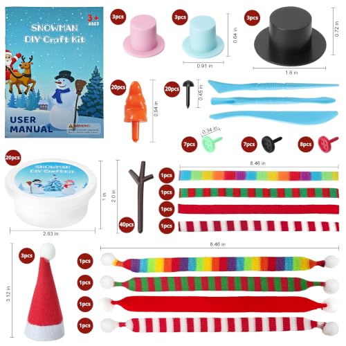 ARTPAR 20 Pk Clay Snowman Kit,Christmas Stocking Stuffers Craft for Kids