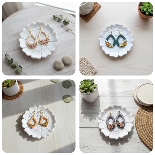 Trinket Cutter Set for Polymer Clay Display & Jewelry Styling – Monstera, Shell & Flower Shapes | MOSHEFL-TRI - color: Monstera+Shell+Flower