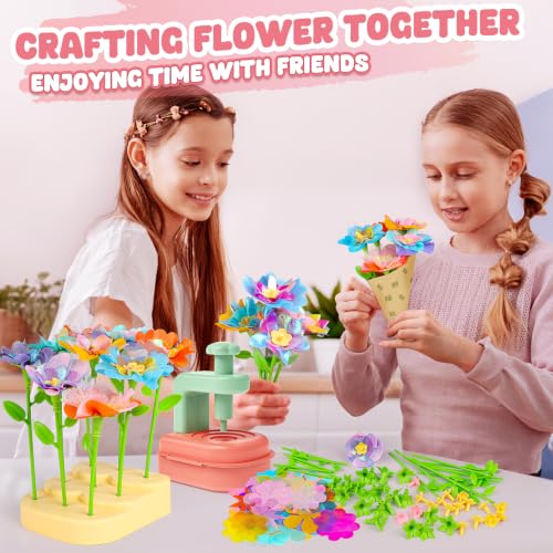 Flower Bouquet Craft Kit, DIY Flower-Making Crafts Toys for Kids Ages 4-8 - color: DIY Flower Set