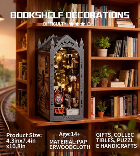 Spilay Book Nook Kit for Adults, Fantastic Miniature House Building Kit - color: Fantasy Train Platform
