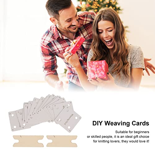 Weaving Cards, 30 Pieces Tablet Weaving Card Sturdy Flexible Paper Cards with 2 X Shuttles Replacement for Inkle Weaving Supplies, Weaving
