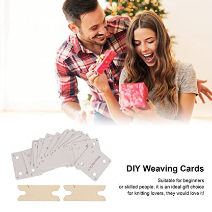Weaving Cards, 30 Pieces Tablet Weaving Card Sturdy Flexible Paper Cards with 2 X Shuttles Replacement for Inkle Weaving Supplies, Weaving