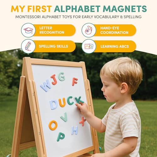 JoyCat Soft Silicone Magnetic Alphabet Letters, 26 Uppercase (Subtle Color) - color: Subtle Color