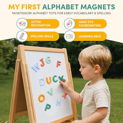 JoyCat Soft Silicone Magnetic Alphabet Letters, 26 Uppercase (Subtle Color) - color: Subtle Color