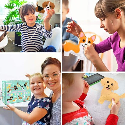 CiyvoLyeen Puppy Sewing Kit for Kids –Fun Plush Toy Sewing for Girls & Boys – DIY Felt Craft Gift Set Ages 7 8 9 10 11 12 - color: Dog-12pPcs