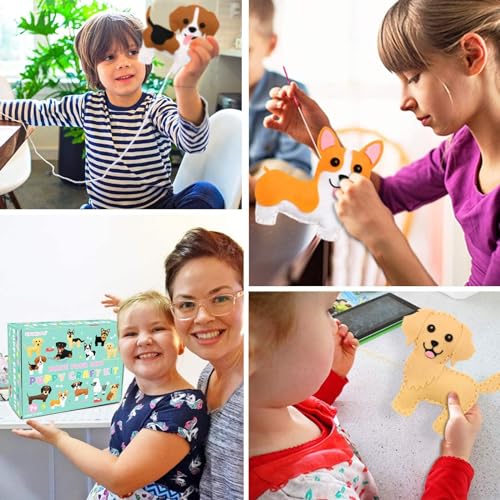 CiyvoLyeen Puppy Sewing Kit for Kids –Fun Plush Toy Sewing for Girls & Boys – DIY Felt Craft Gift Set Ages 7 8 9 10 11 12 - color: Dog-12pPcs