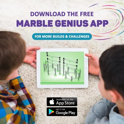 Marble Genius Marble Rails Starter Set, 200 Pieces, STEM Toy