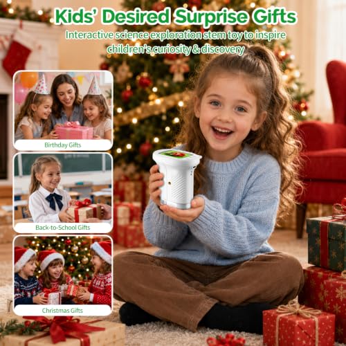 WINWEND Pocket Kids Microscope 1000X Handheld Microscope for Photo and Video Portable Science Kits STEM Toys – Christmas/Birthday Gifts for Girls & Boys Ages 3-12(White) - color: White