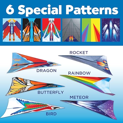 Creativity for Kids Stunt Squadron Fold & Launch Paper Airplanes: Create 80 Paper Airplanes, STEM Science Kit for Kids, Airplane Craft Kit for Kids, Gifts and Toys for Boys (Ages 6+) - style: Large Kit - 80 Airplanes