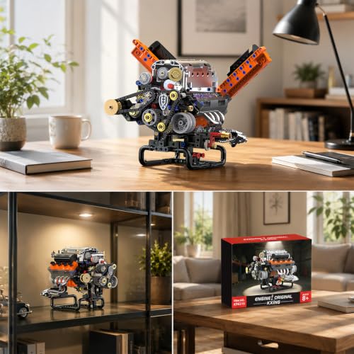 V8 Engine Model Kit, 767 PCS Mini Car Engine Building Sets