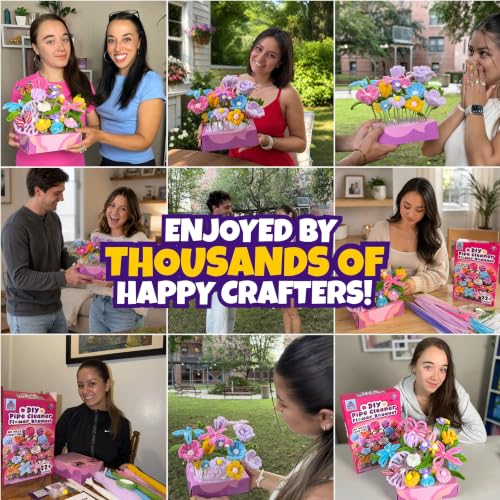 216pcs Pipe Cleaner Flower Kit, Easy to Make, Written & Video Instructions