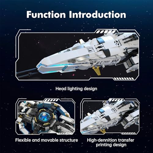 Sosuy Spaceship Building Blocks Set, LED Starship STEM Toys for Boys 8+, Galaxy Comet Space Shuttle Ship with Display Stand, Educational Birthday for Boys, Kids, Teens, Adults - style: Galaxy Comet