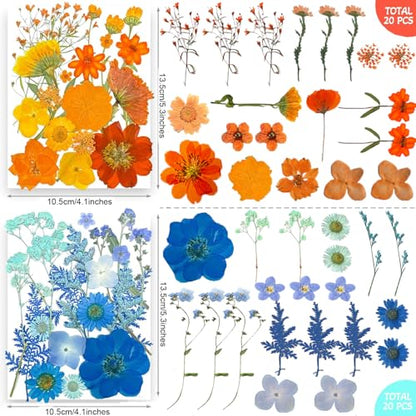 301Pcs Multi-Style Dried Pressed Flowers & Leaves (10 Packs) - Pressed Flower for Crafts, Resin, Nail Art, Candle, Soap, Scrapbooking & Frame Decor
